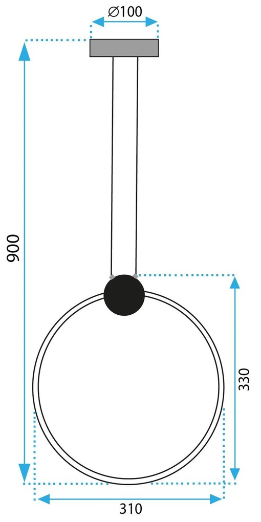 Toolight Toolight, LED stropné svietidlo 30 cm 13W 4000K APP1392-CP, čierna, OSW-00918