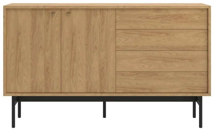 Komoda Oscar O6  (prírodný hikor + čierna). Akcia -20%. Vlastná spoľahlivá doprava až k Vám domov. 1100518