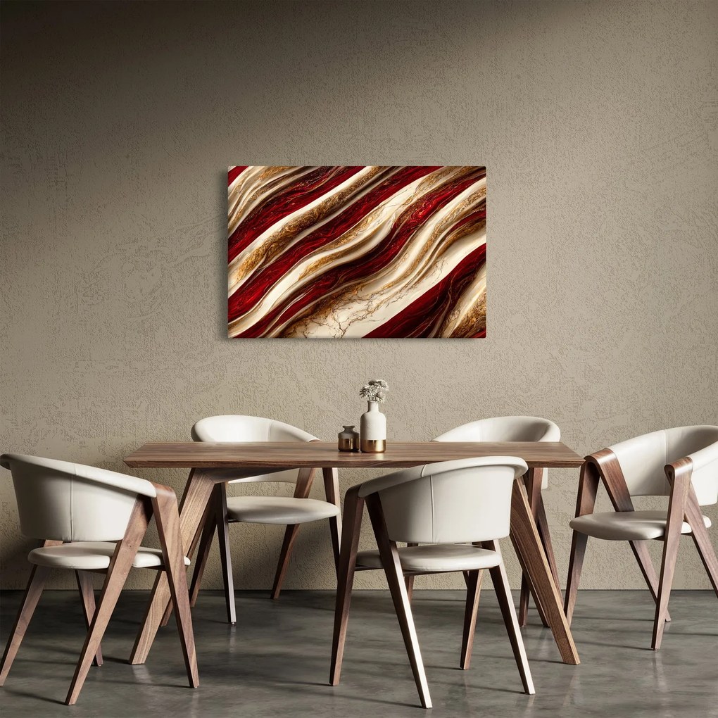 Obraz - Zlato - biela textúra (90x60 cm)