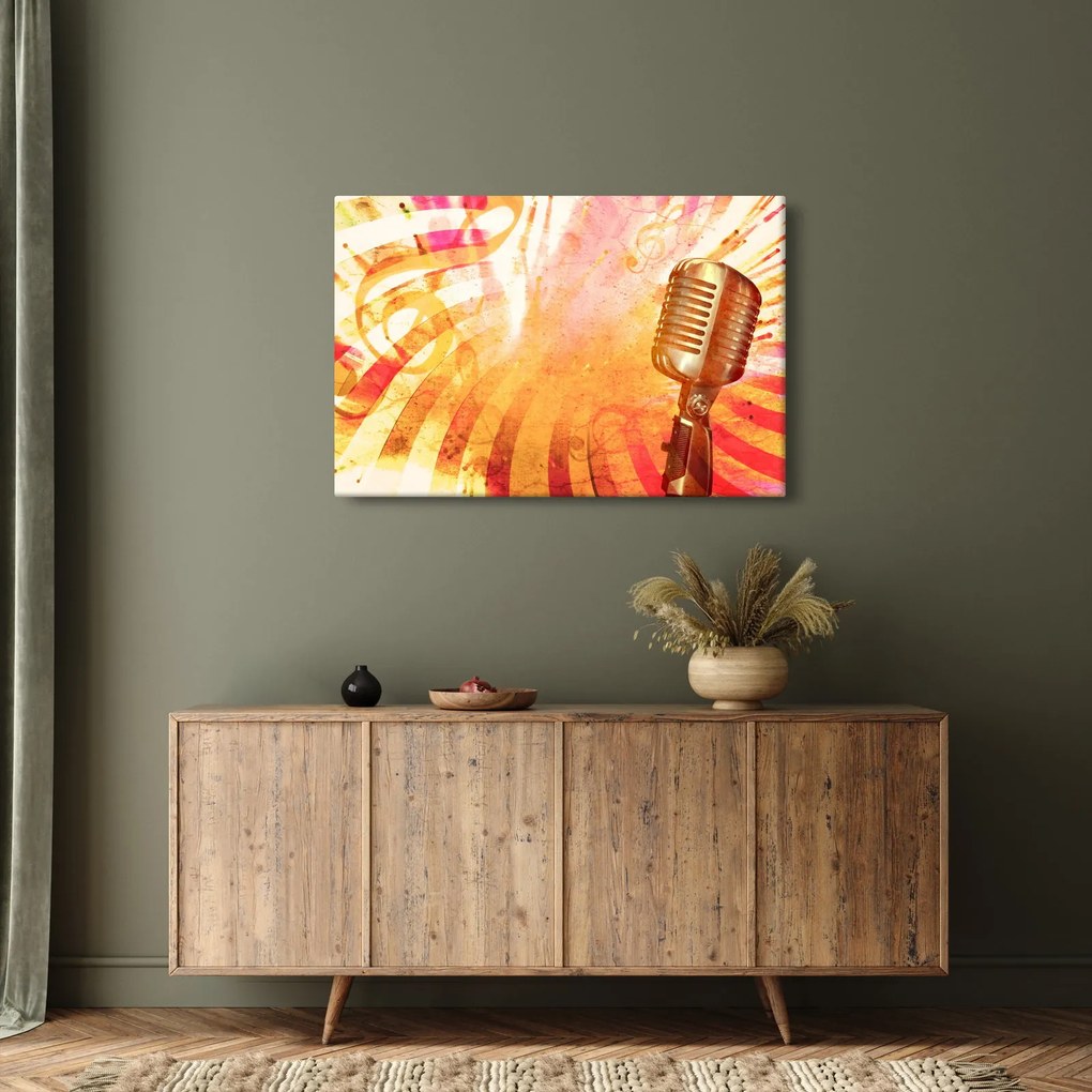 Obraz - Retro mikrofón (90x60 cm)