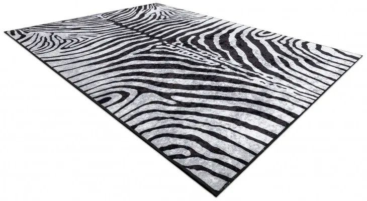 Dywany Łuszczów, Kusový koberec Miro 51331.803 Zebra black / white, 80x150, čiernobiela, chodba / predsieň