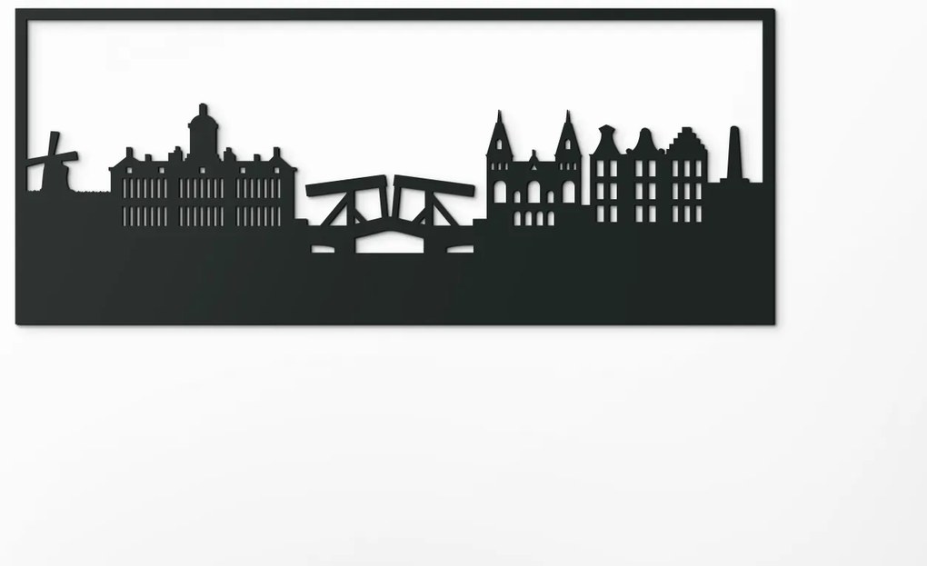 drevko Obraz Amsterdam Rozmer obrazu: 37 x 89 cm, Farba dekorácie: Čierna