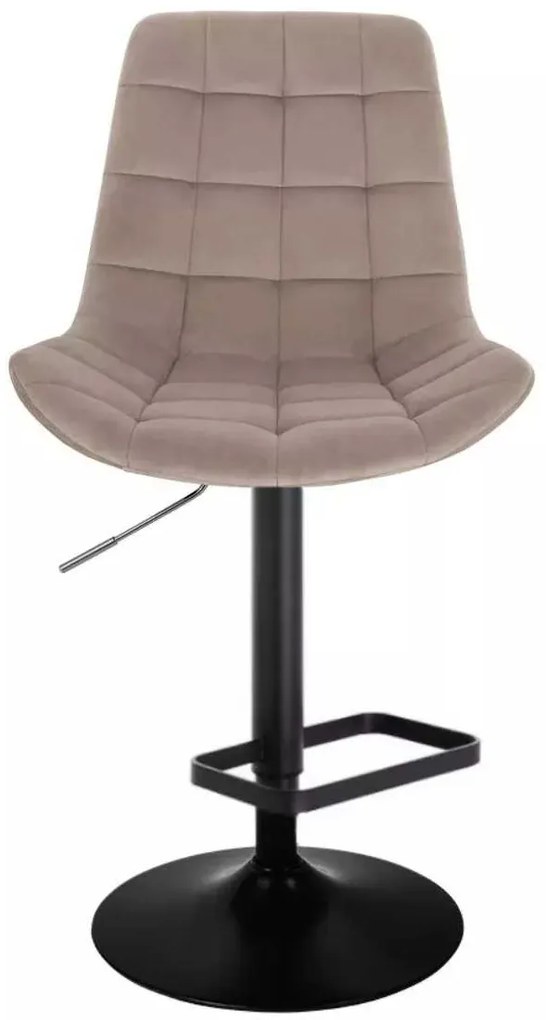 LuxuryForm DESIGN Barová stolička PARIS VELUR na čiernom tanieri - latte