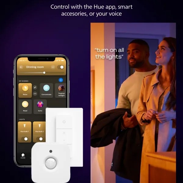Philips - stmievateľné stropné svietidlo Hue AURELLE LED/19W/230V 30x30 cm čierne
