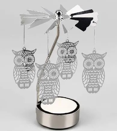 DECOLED Andělské zvonění, 8 x 13 cm, sovy, stříbrné
