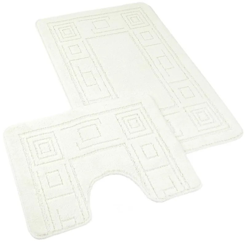 Kúpeľňová a WC predložka ornament smotanový 60x100+60x50cm