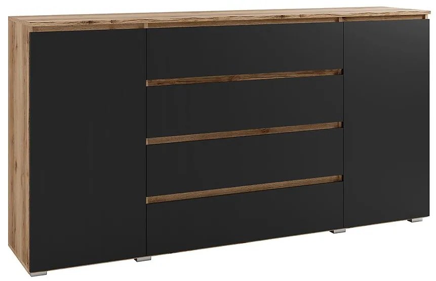 Komoda Cosmo C06 Dub Delano Tmavá / Čierna