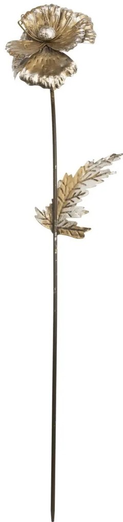 Zapichovacia záhradná dekorácia Flowers, sada 3ks, 74 cm, kov, zlatá