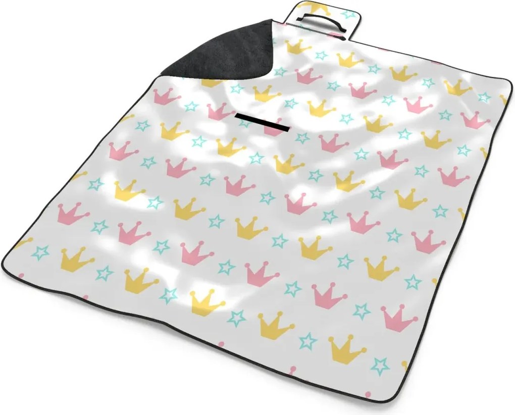 Sablio Plážová deka Ružové korunky na bielej : 200x140 cm