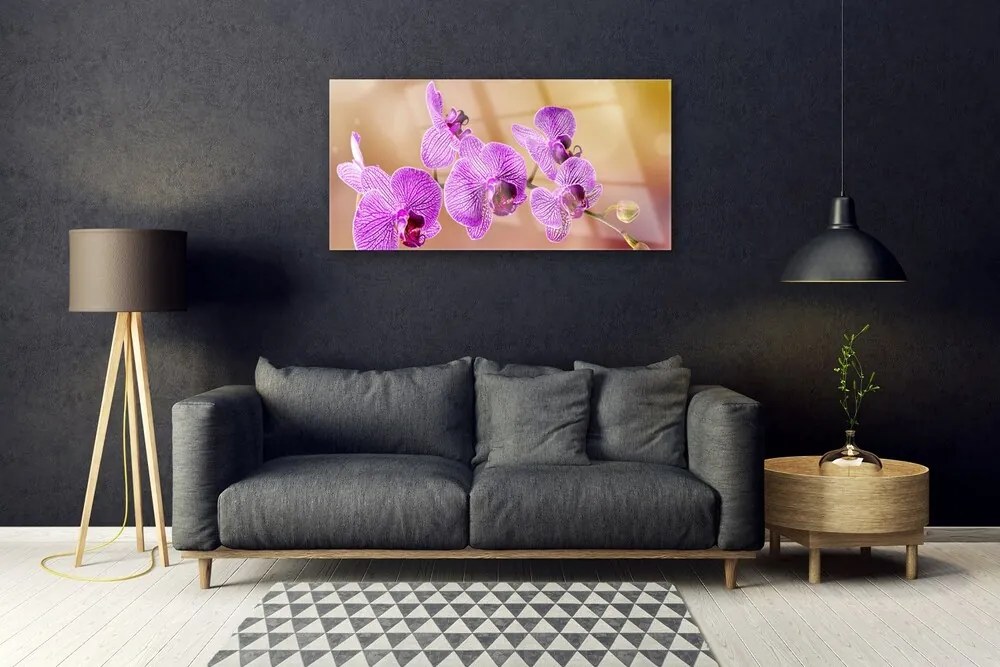 Skleneny obraz Orchidea výhonky kvety príroda 100x50 cm 2 Prívesky