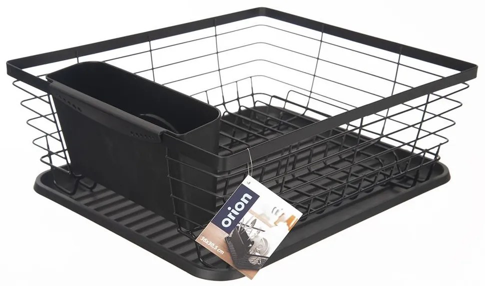 Orion Odkvapkávač na riad, čierny, so stojanom na príbory ARIES