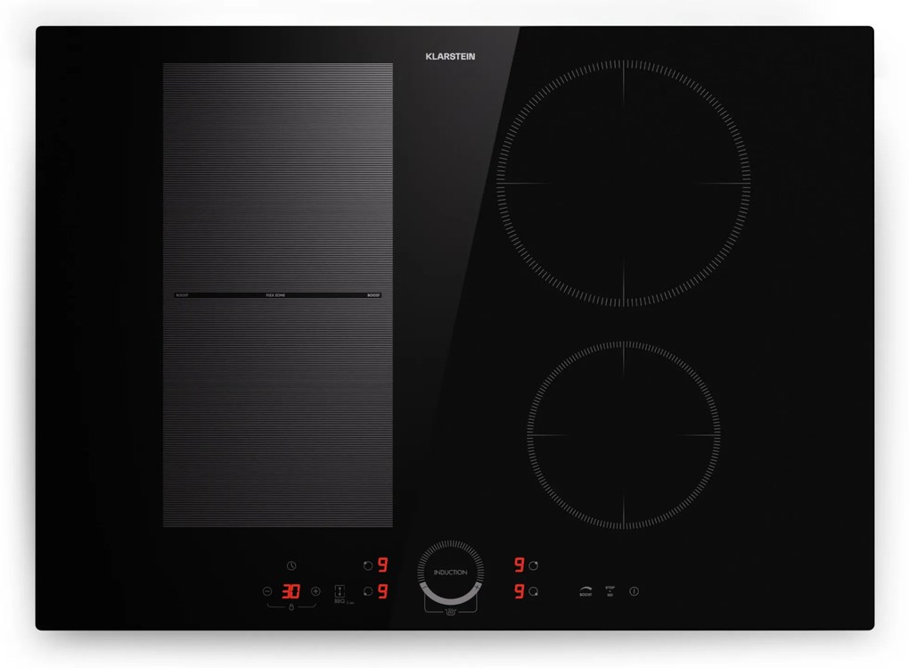 Klarstein Delicatessa 70 Hybrid, vstavaná indukčná varná doska, 4 zóny, 7000 W, sklokeramika
