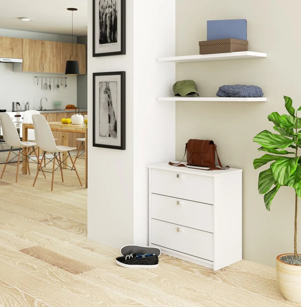 Skriňa na topánky Mini 60 cm - 3 dvierka biely