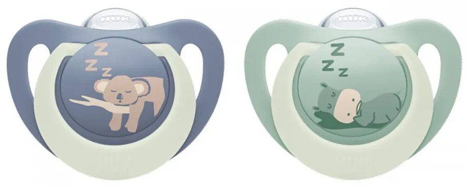 Cumlík NUK First Choice Night 6-18m 2 ks Hippo/Koala, vel. 6-18 m