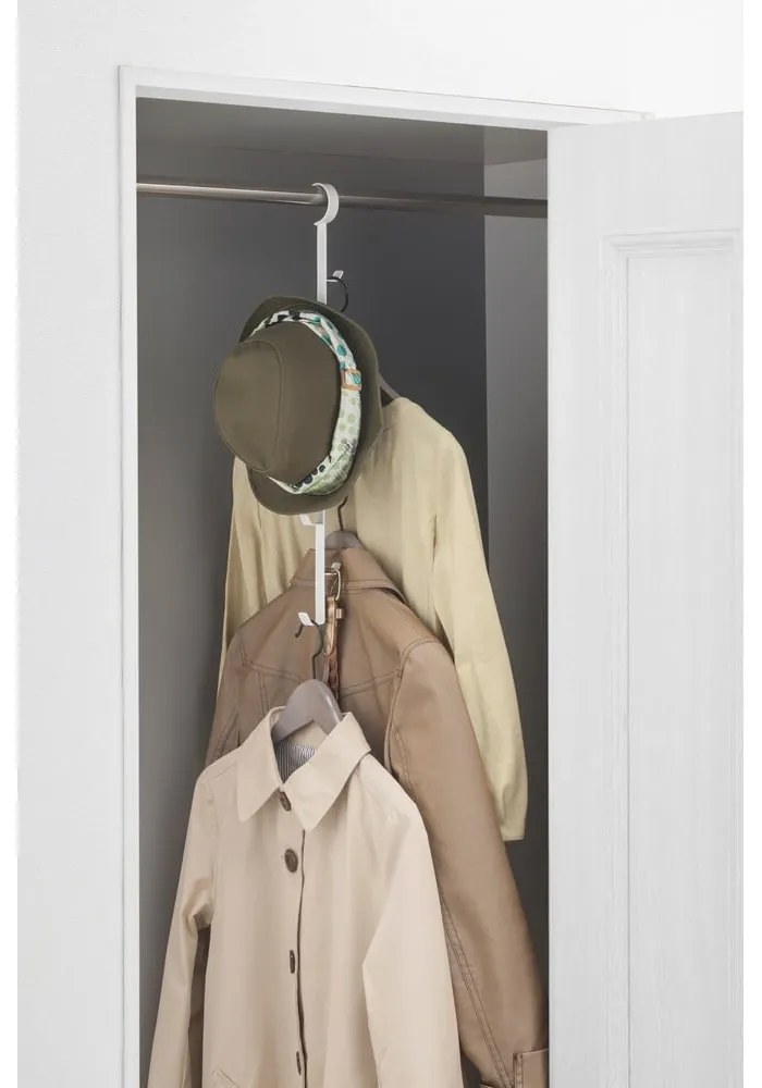 Biely závesný vešiak do šatníka Yamazaki Tower