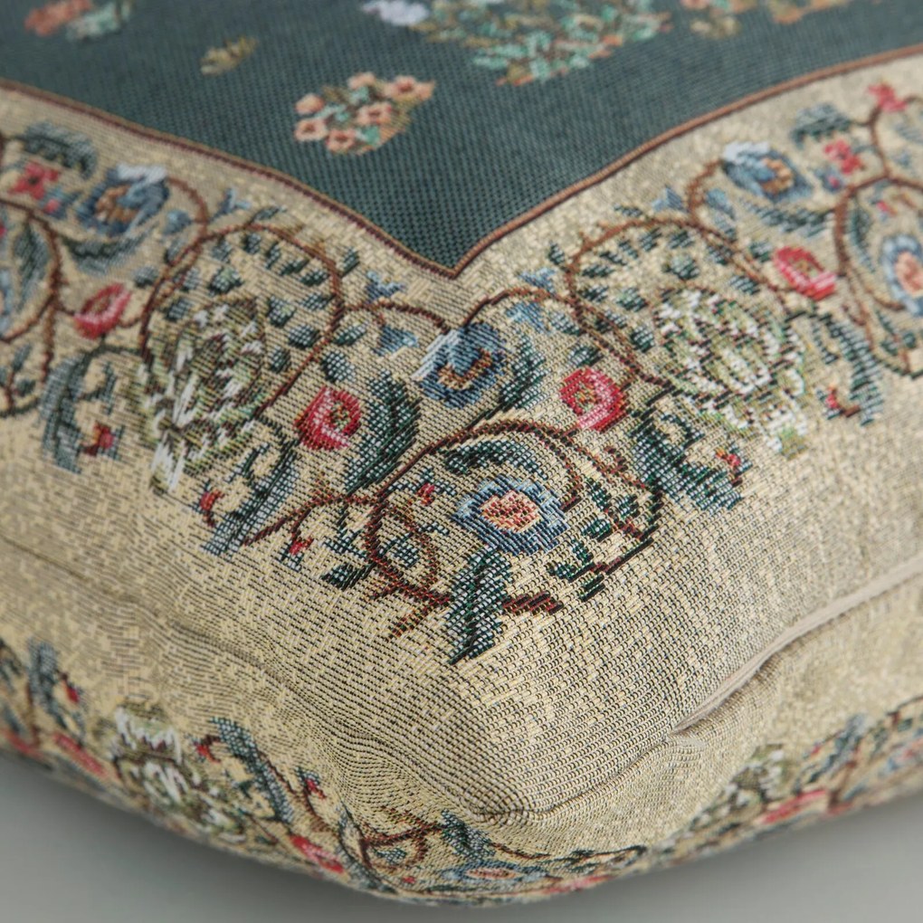 GOBELÍNOVÁ DEKORAČNÁ OBLIEČKA NA VANKÚŠ FESTIVE VERDE 45X45 CM VZOROVANÁ