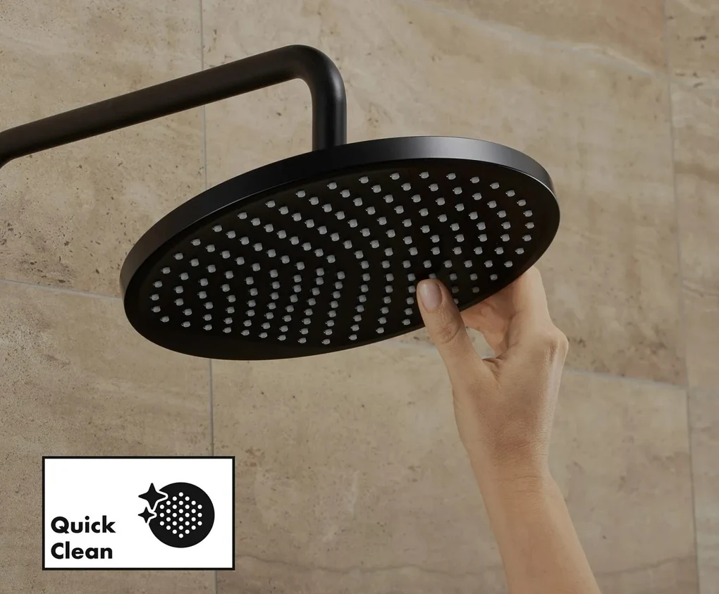 Hansgrohe Vernis Blend, Showerpipe 240 1jet EcoSmart 9 l, s termostatom, čierna matná, HAN-26428670