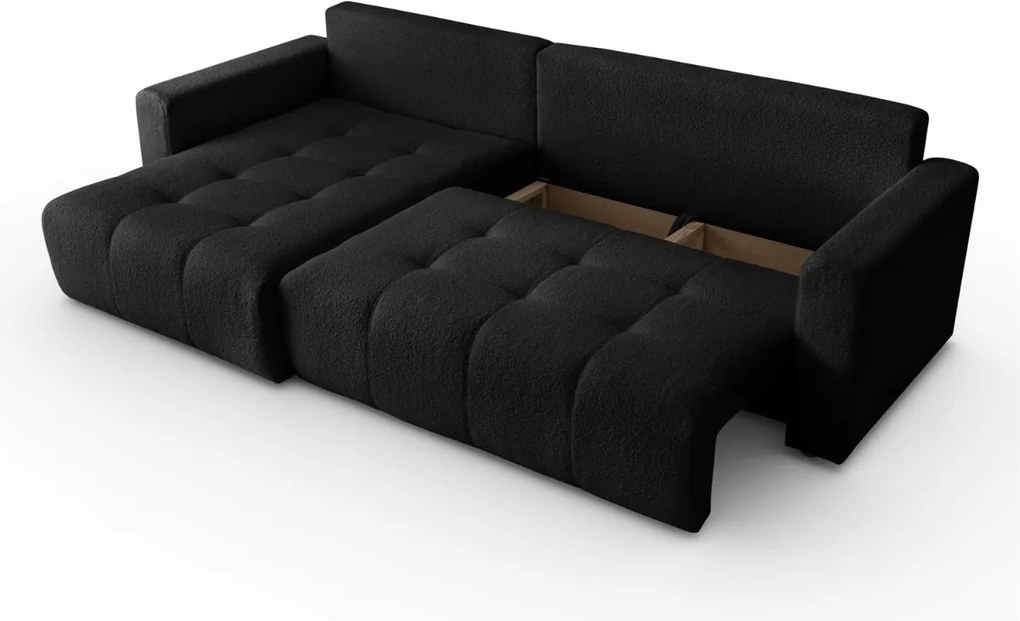 ROHOVÁ SEDAČKA SHARLOTTE 261 x 143 cm ČIERNA