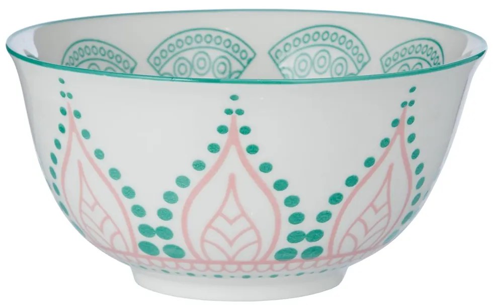 ORNAMENTS Miska 520 ml - ružová/zelená
