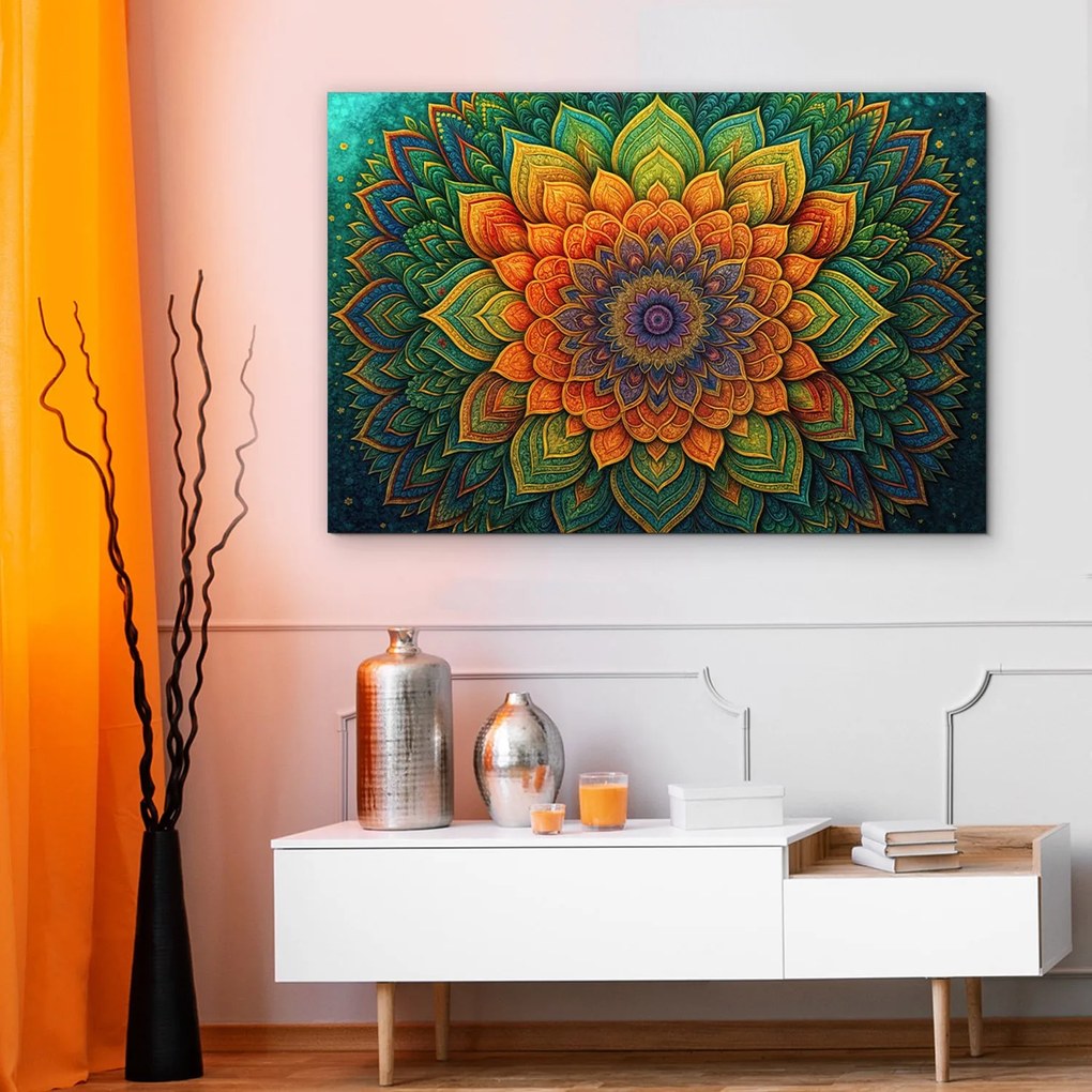 DUBLEZ | Farebný obraz - Mandala duše | UV potlač, Premium