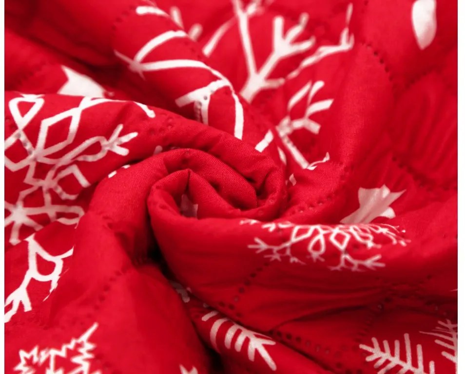 Prehoz na posteľ SNOWFALL červený Rozmer: 170 x 210 cm