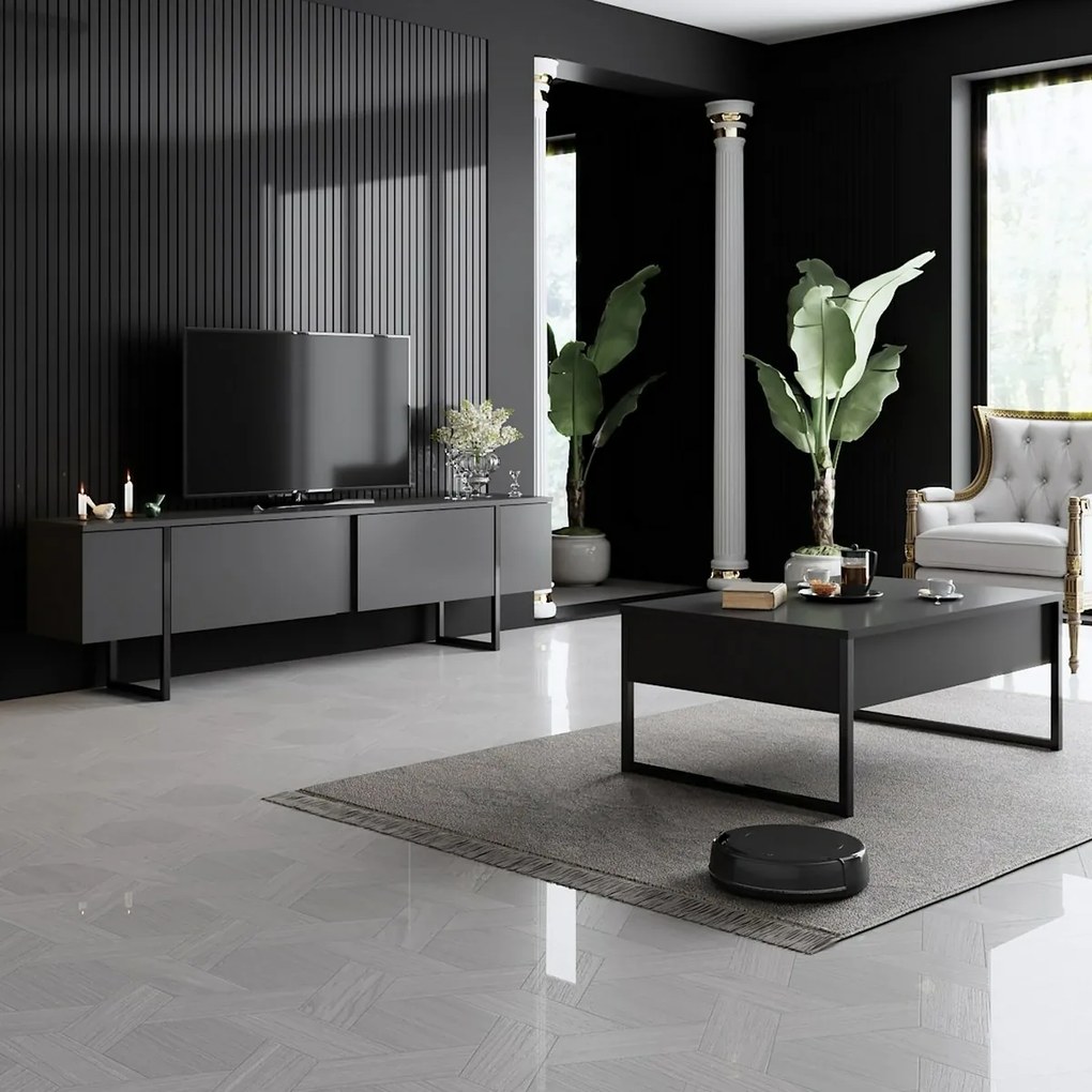Konferenčný stolík Luxe Anthracite and Black