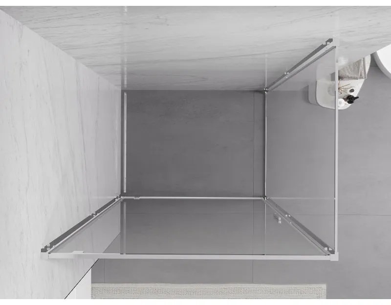 Mexen Exo, sprchovací kút s krídlovými dverami 95 x 90 cm, 6mm číre sklo, chrómový profil, 8181-095-090-01-00