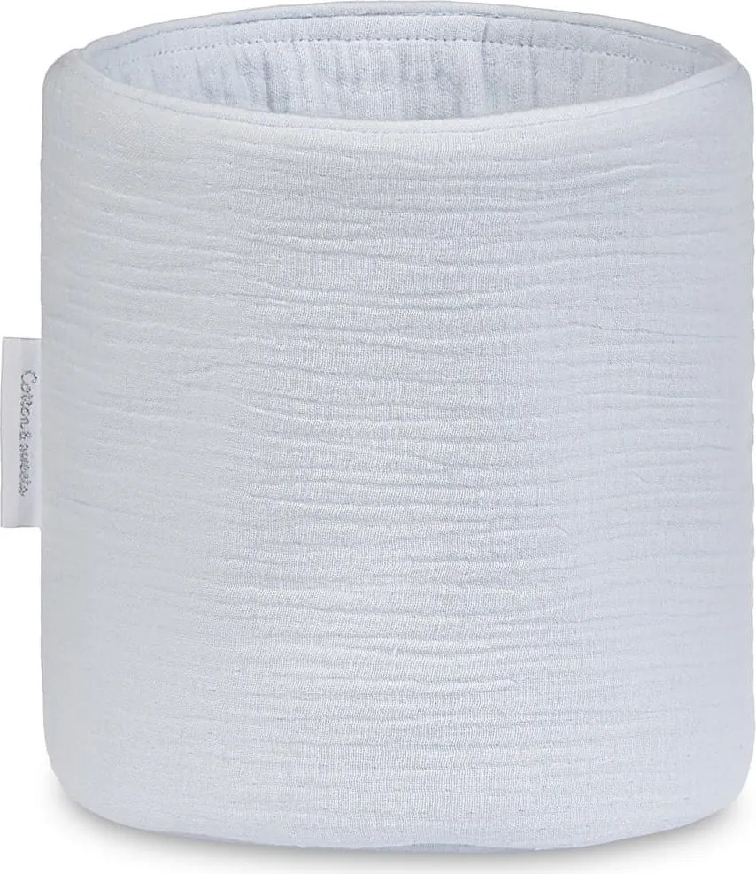 Mušelínový úložný košík svetlo modrý