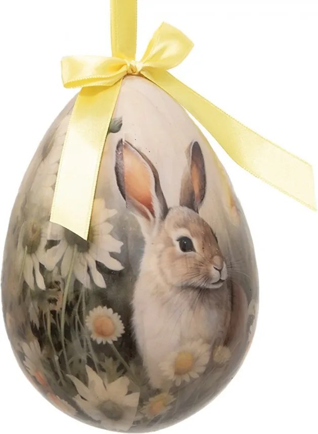 2ks dekorácia závesné vajíčko s zajačikmi Spring Egg - Ø 11*15 cm