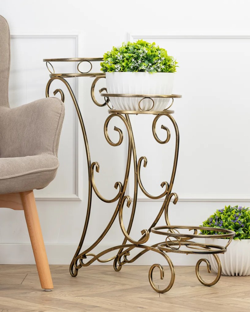 STOJAN NA KVETINÁČ FIORINA 79X79 CM ZLATÁ