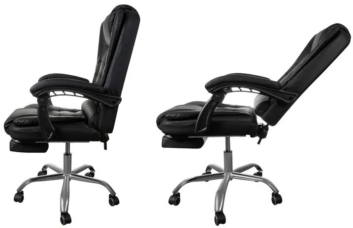 JAKS Kancelárske kreslo polohovateľné eko koža čierne BOSS