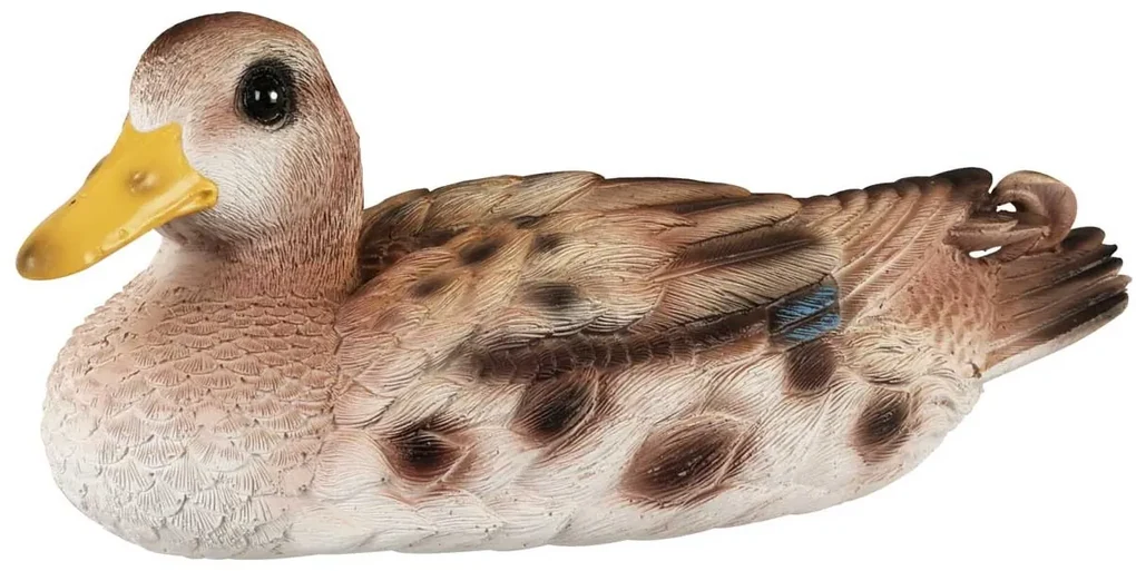 Záhradná figúrka z polyresínu Duck, 10x23,5 cm, hnedá
