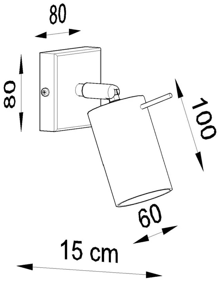 Čierne bodové svietidlo 8x10 cm Etna – Sollux