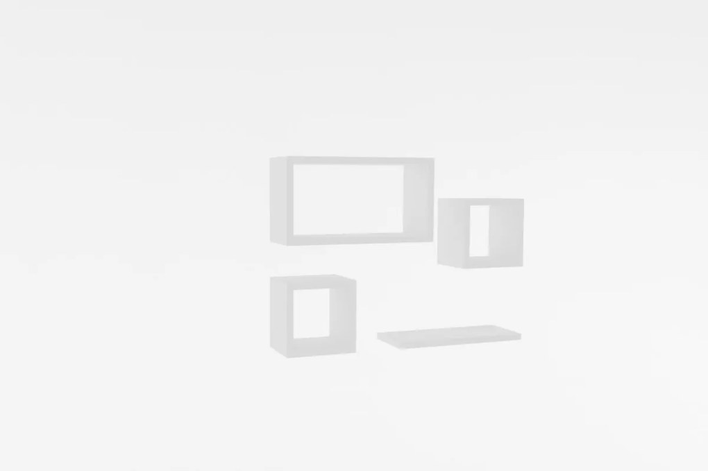 Súprava 4 nástenných políc BABI biela