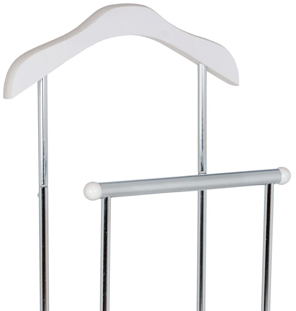 Autronic - Nemý sluha, výška 108 cm, MDF - biely matný lak, kov - chróm, nosnosť 5 kg - 84444 WT