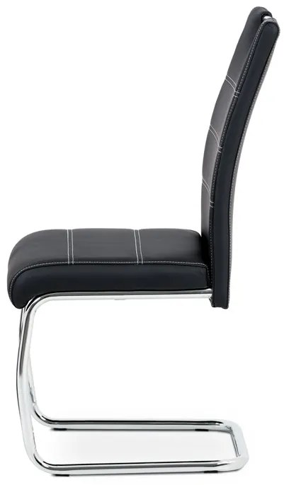 BONTEC Jedálenská stolička, čierna, ekokoža, HC-481 BK Farba: Šedá
