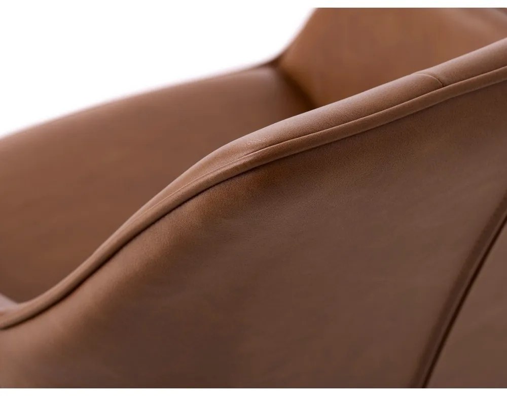 Hnedé čalúnené jedálenské kreslá v súprave s podrúčkami 2 ks Nolan Square – Unique Furniture