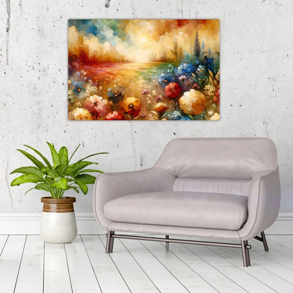 Obraz - Pestrofarebná lúka (90x60 cm)
