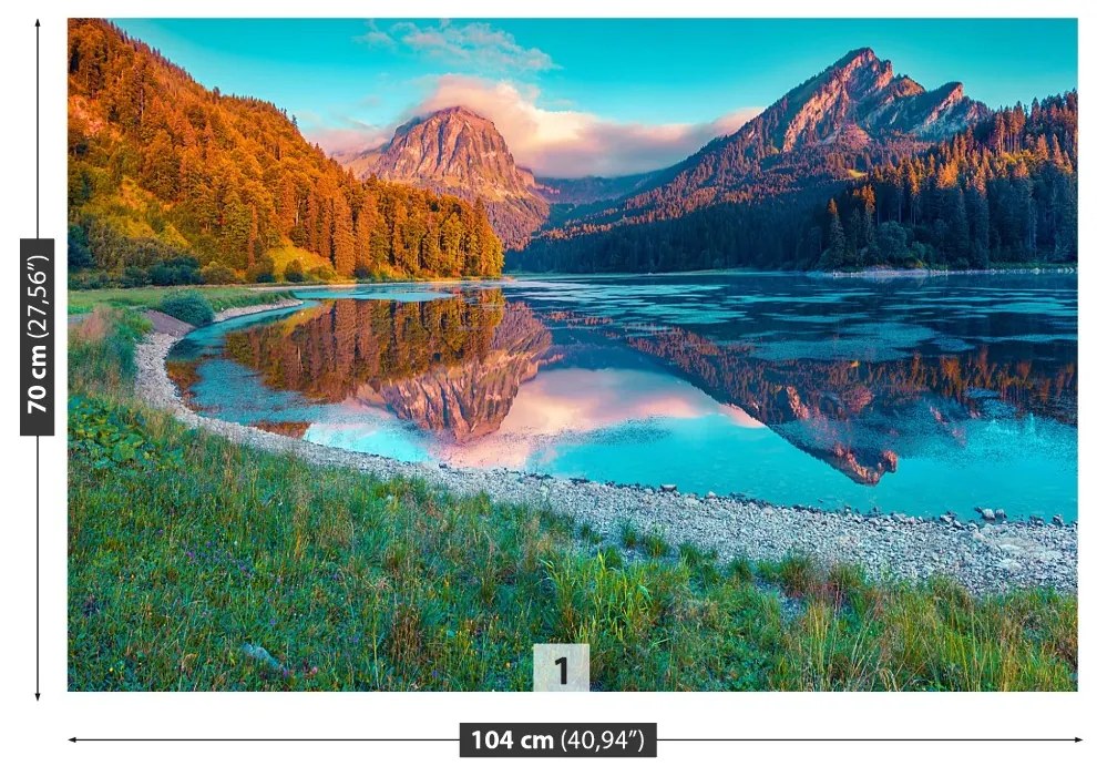 Fototapeta Vliesová Jazero obersee 250x104 cm