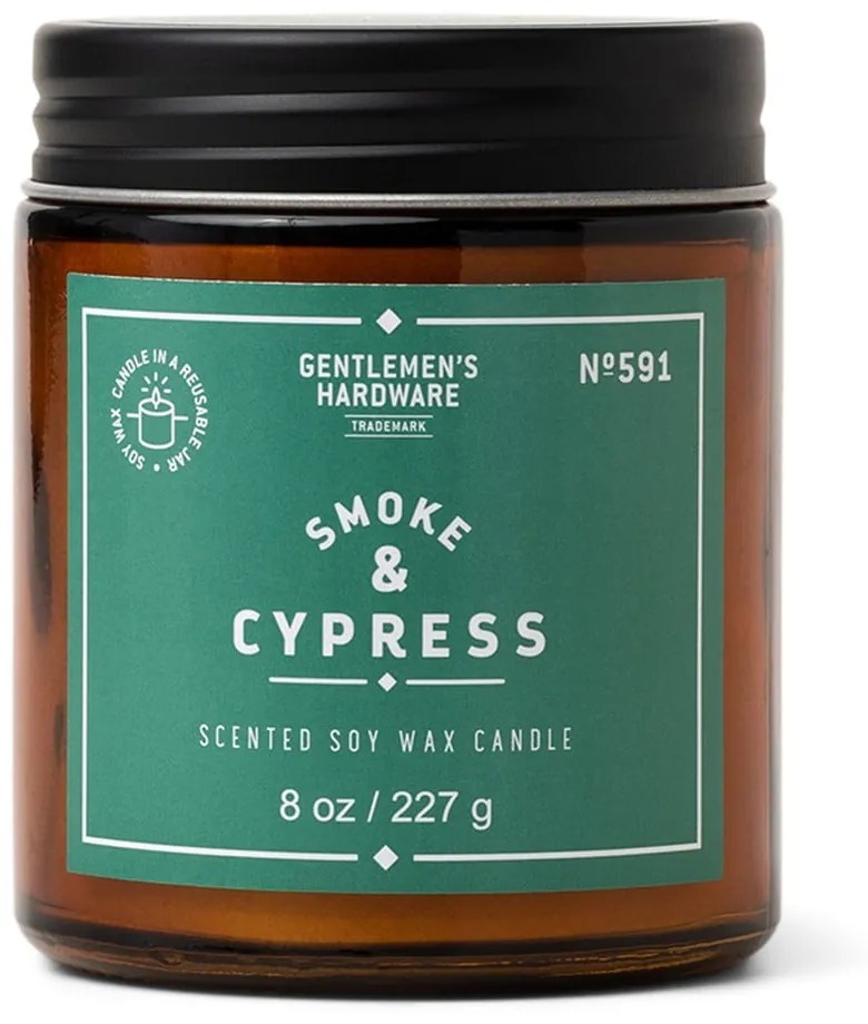 Vonná sójová sviečka doba horenia 48 h Smoke & Cypress – Gentlemen's Hardware