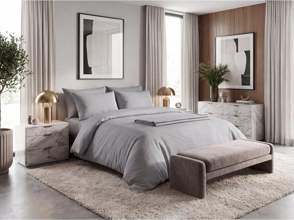 Krepové obliečky DENYX BLEND sivé, zips Rozmer obliečky: 70 x 90 cm | 140 x 200 cm