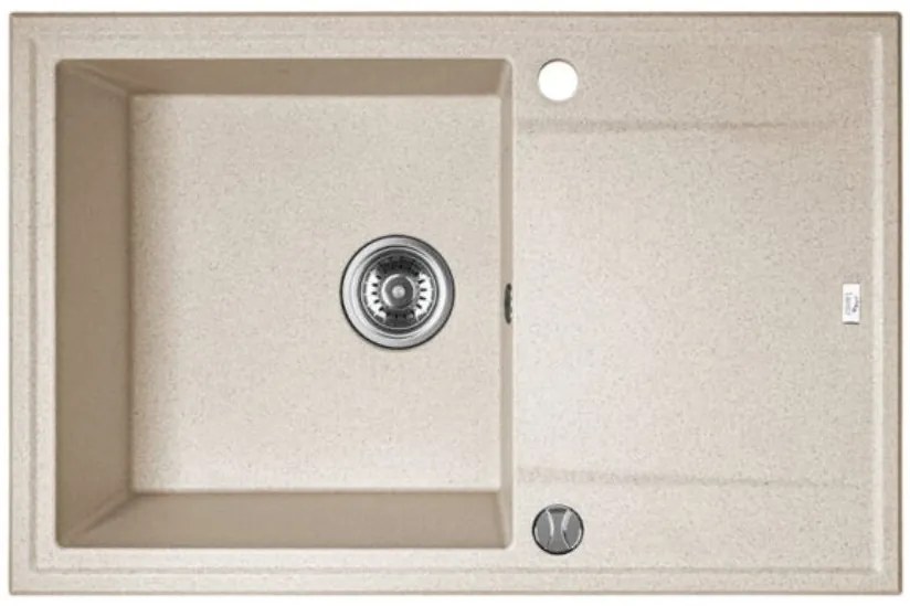Laveo Megalo, 1-komorový granitový drez 780x500x185 mm, béžová, LAV-SBE_411T