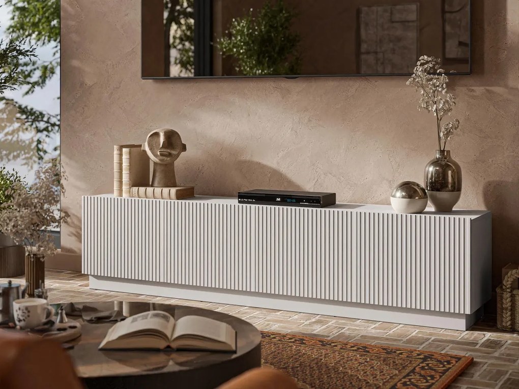 TV stolík/skrinka Ceroza 200 4D, Farby: čierna