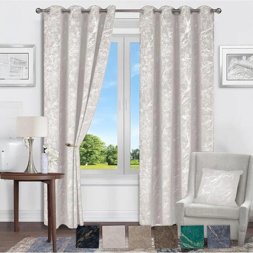 Závesová látka VELVET JUSTI YX514/1 krémová 145 (Tovar na mieru)