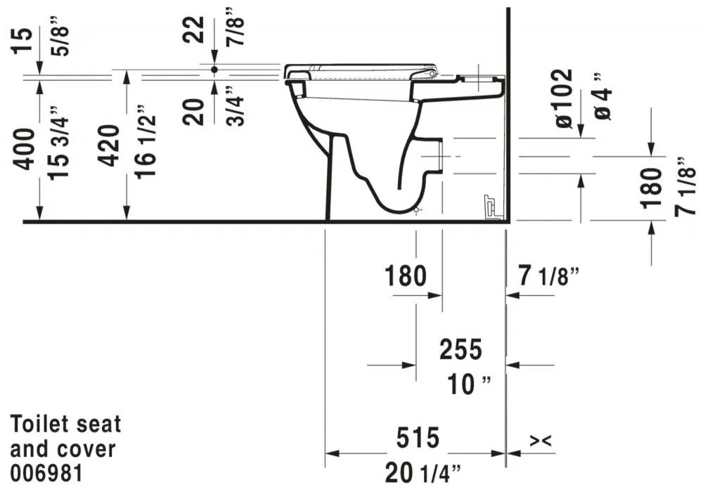 DURAVIT Darling New WC misa kombi s hlbokým splachovaním, Vario odpad, 370 x 630 mm, biela, s povrchom HygieneGlaze, 2138092000