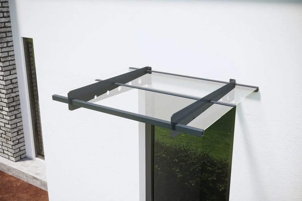 Hliníkový vchodový prístrešok BestBerg BBDA-A10 / 100 x 80 cm / sivý