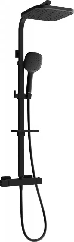 Mexen - CQ33 sprchový set s termostatickou batériou Cube, čierna, 772503395-70