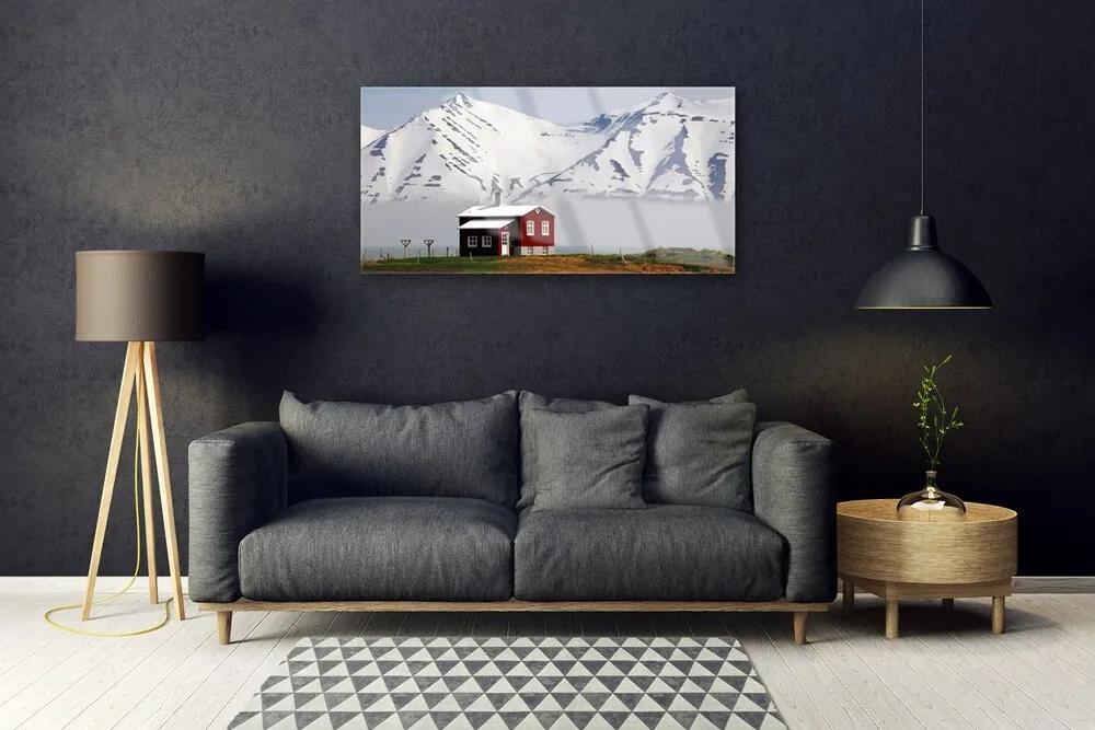 Obraz plexi Hora dom krajina 100x50 cm