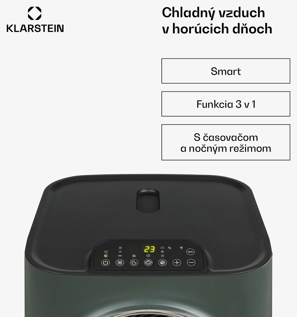 Klarstein Kraftwerk Smart 12K, mobilná klimatizácia, 12 000 BTU, ovládanie cez aplikáciu, antracitová