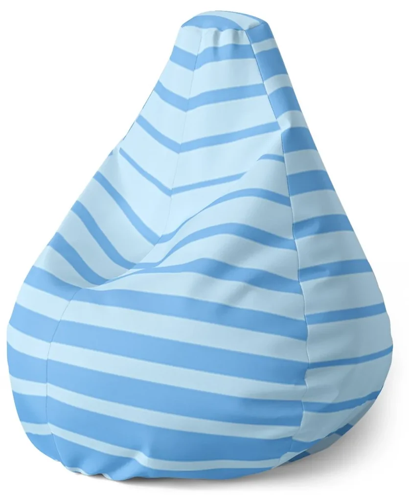 Sablio Sedací vak Pear Svetlomodré pruhy - 140 x 100 x 25 cm